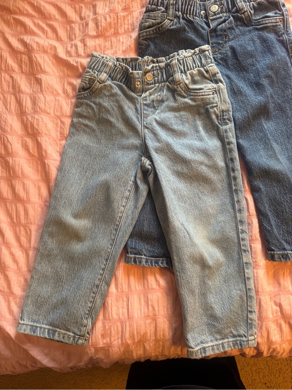 Kids Light Blue Denim Jeans - Comfortable Elastic Waist- Set